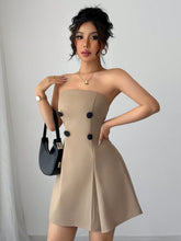 Elenzga Women Metal Button Decorated Fashionable Camisole Dress